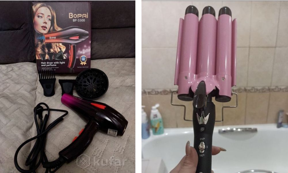 Фен и плойка, которые были подарены на 8 марта. Фото: kufar.by.