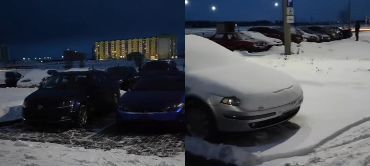 парковочные места очищенные от снега