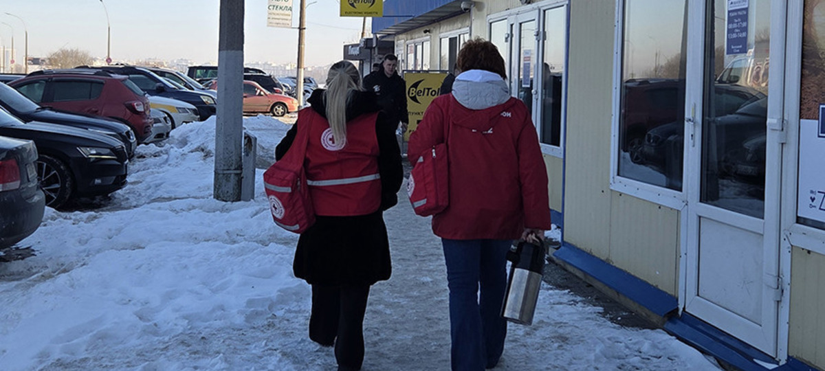 Место, где находится пункт обогрева возле пункта пропуска «Брест». Фото: БелТА