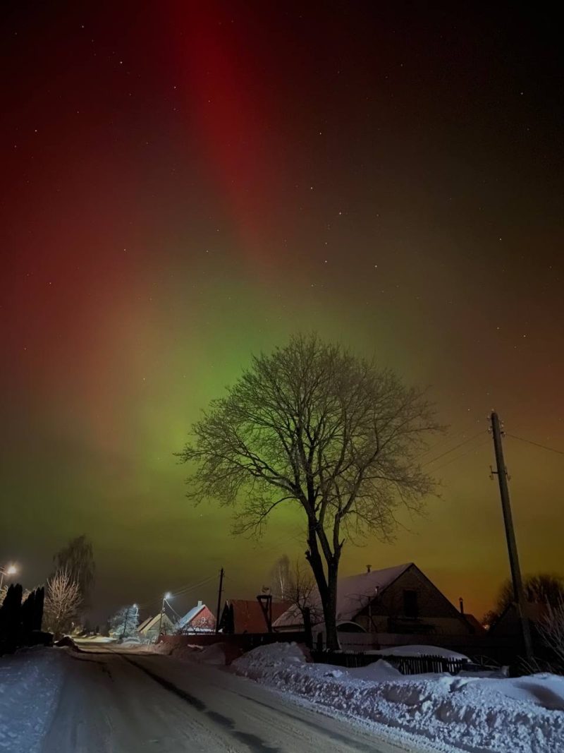 Полярное сияние недалеко от Нарочи 20 января 2026 года