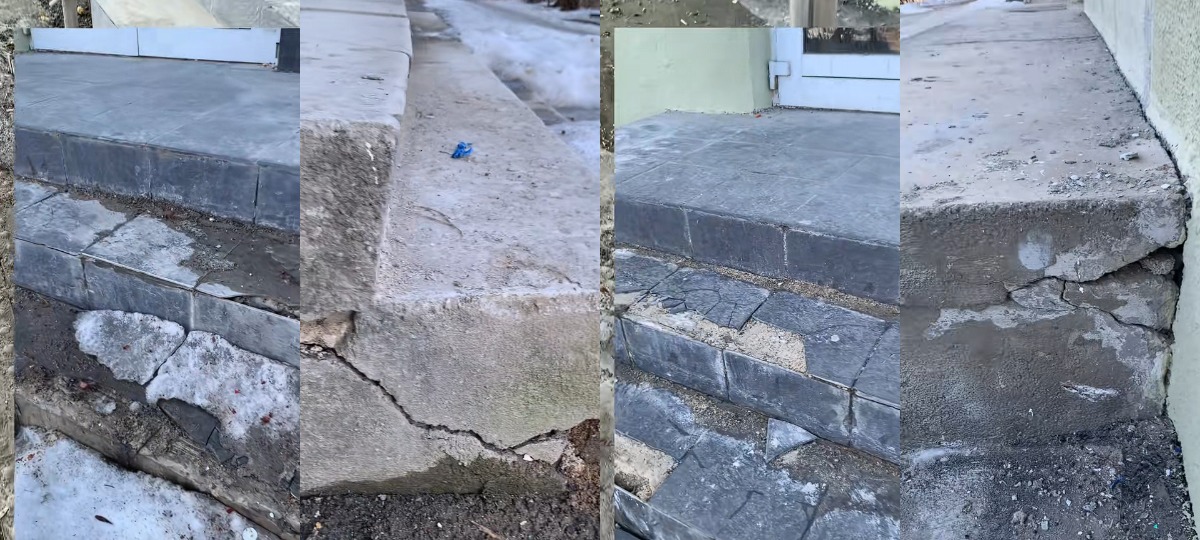 лестница в трещинах