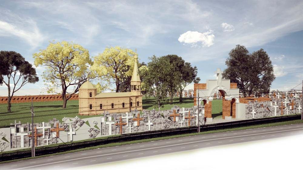 Концепция нового забора на Тришинском кладбище, которую так и не утвердили