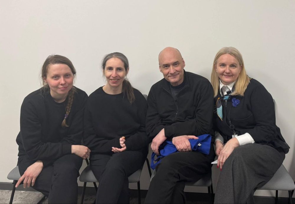 Слева направо — Марфа Рабкова, Наста Лойко, Валентин Стефанович, Аста Андрияускене. Фото: ПЦ «Вясна»