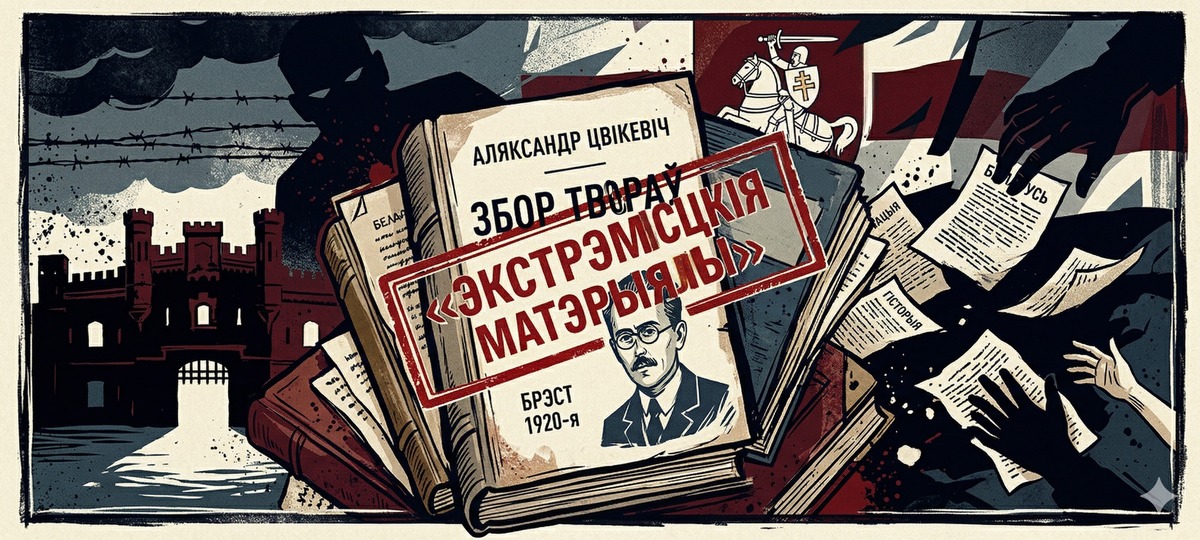Збор твораў Аляксандра Цвікевіча прызналі «экстрэмісцкім». Ілюстрацыя згенеравана ў Google Nano Banana 2